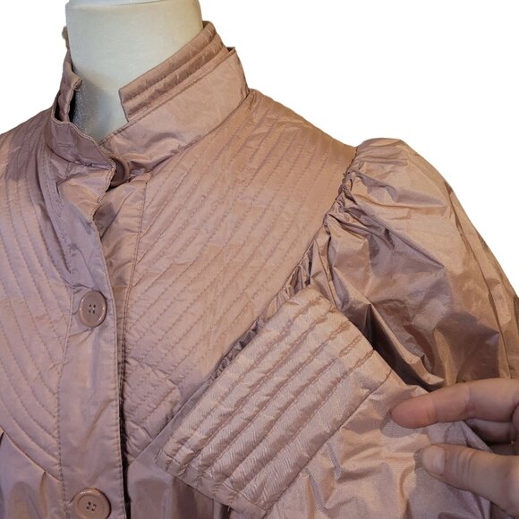 Vintage Saxton Hall Women's Size 8 Mauve Rain Jacket Windbreaker Button Front - Picture 7 of 10